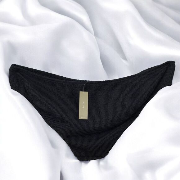 J Crew Womens Textured Hipster Full Coverage Bikini Bottom Size 2X Black NWT - Picture 5 of 10